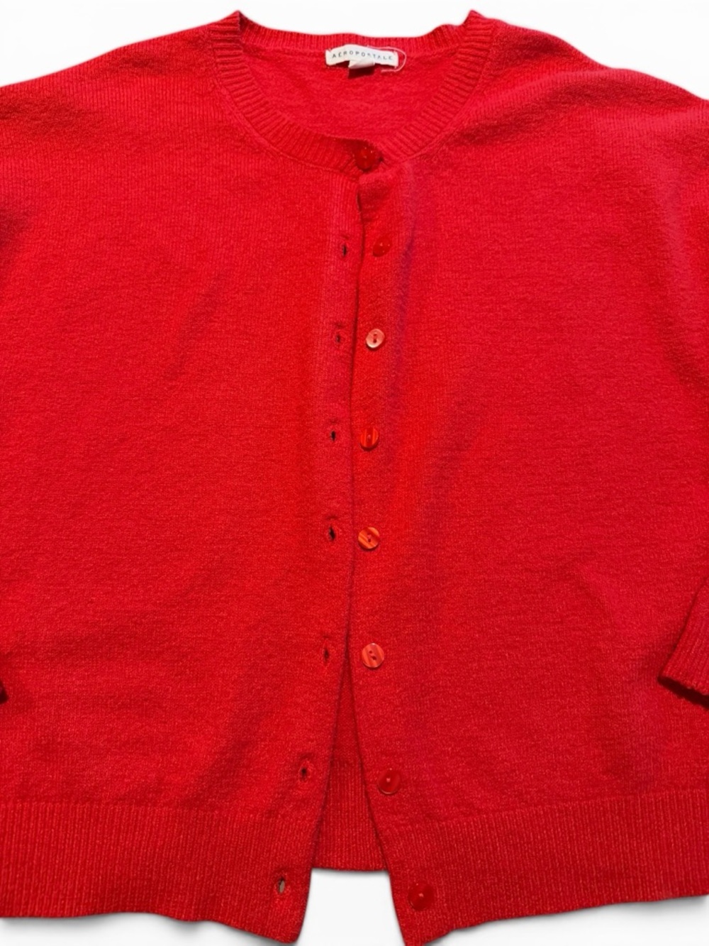 Aeropostale Classic Red Button-Front Cardigan - Picture 4 of 5